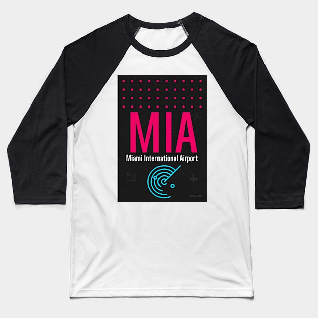 MIA MIAMI BEACH airport tag Baseball T-Shirt by Woohoo